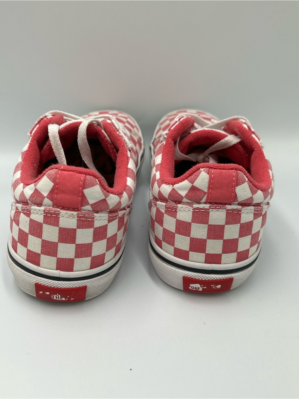 Vans Pink Checkerboard Lace-Up Sneakers in Pink - Picture 3 of 5